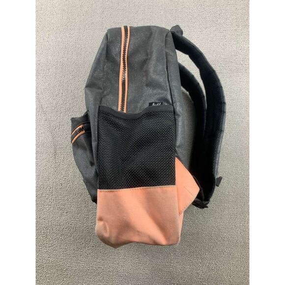 Herschel Backpack Unisex Black Pink Logo Patch Pocket Multi Pocket Zip Closure - Picture 9 of 10